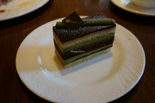 Matcha chocolate cake. at Green Italian TORCIA - Shinjuku in Tokyo