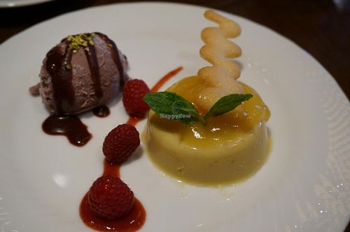 Orange Soymilk Bevarois & Acai Soymilk Gelato. at Green Italian TORCIA - Shinjuku in Tokyo
