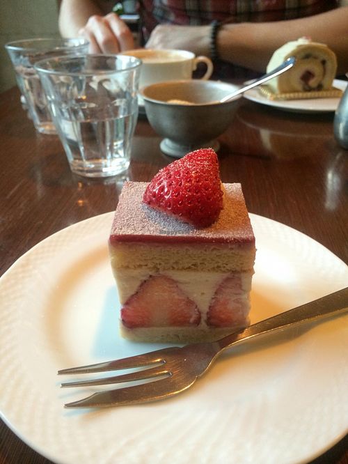 Strawberry shortcake (the best one of their desserts!) at Green Italian TORCIA - Shinjuku in Tokyo