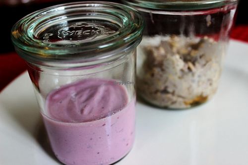 breakfast - birchermusli and soy yoghurt at Hotel Swiss Die Krone in Kreuzlingen