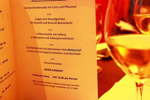 friday dinner menu at Hotel Swiss Die Krone in Kreuzlingen