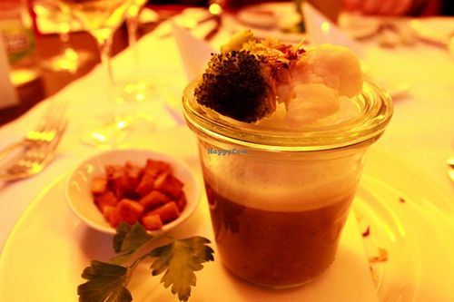 root vegetable soup with broccoli and cauliflower at Hotel Swiss Die Krone in Kreuzlingen