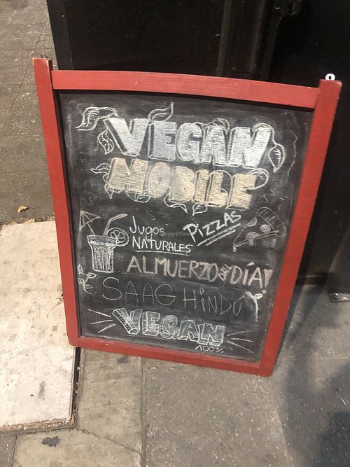 Sign  at Vegan Mobile in Santiago