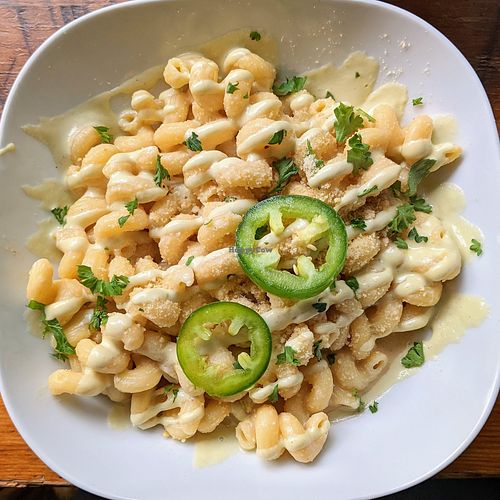 Jalapeño mac and cheese at Plant Based Papi - Fortune in Portland