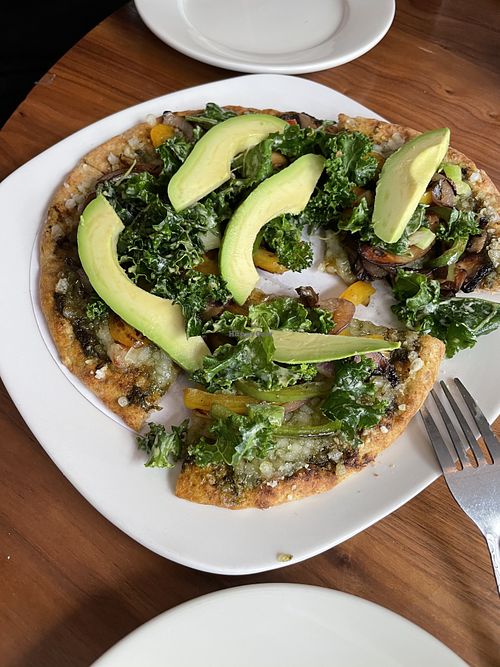 The Best! Pesto pizza.  at Nourish Philly in Philadelphia