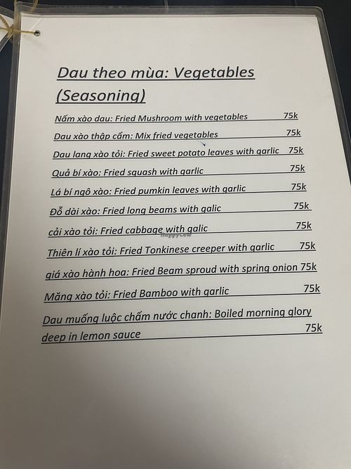 Menu!  at Katze Vegan & Vegetarian  in Hanoi