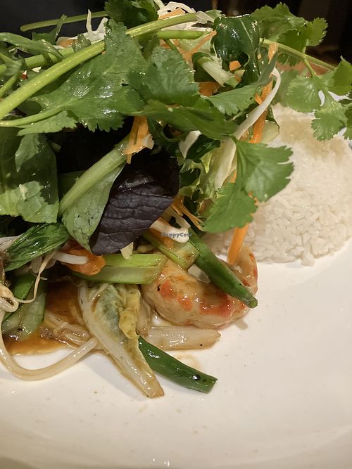 Vegan prawn mixed veg rice  at Boss Noodles in Katoomba