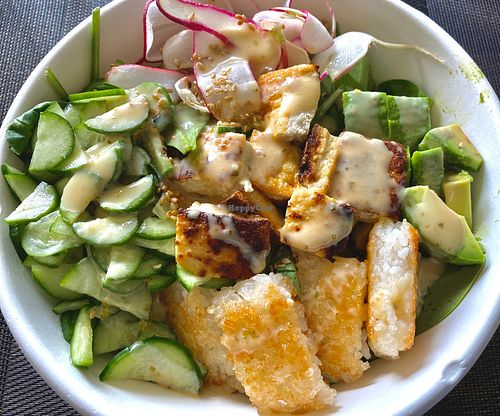 Namaste Krispy bowl with tofu at Plant Nation in Oakland