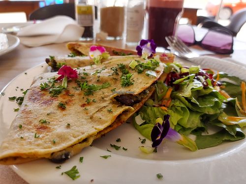 Vegan bean quesadilla at Earthmother Cafe in Durban