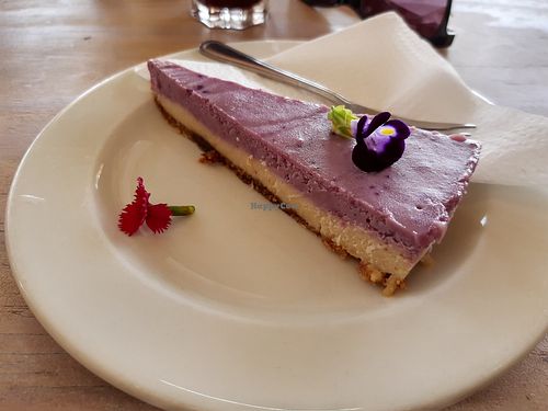 Raw coconut cheesecake at Earthmother Cafe in Durban