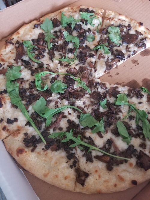 Mushroom pizza at Neon Tiger in Charleston