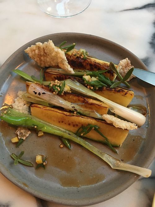 Zucchini, spring onion, ponzu, sea fennel, rice cracker   at Senhor Uva in Lisbon