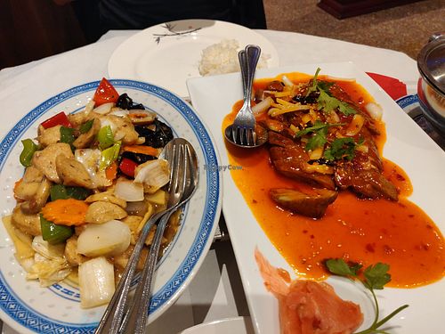 Chicken vegetable + si chuan duck at De Yuan in Liege