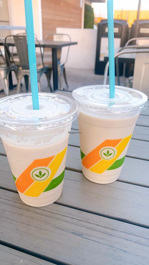 milkshakes - coffee & peanut butter - both were SO good!!   at Plant Power Fast Food - Brookhurst in Fountain Valley