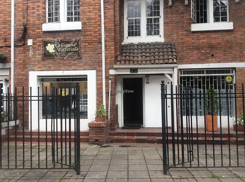 Outside at La Esquina Vegetariana in Bogota