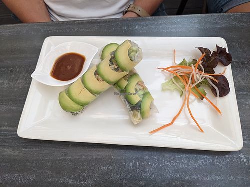 Avocado summer rolls at Vevi in Vienna