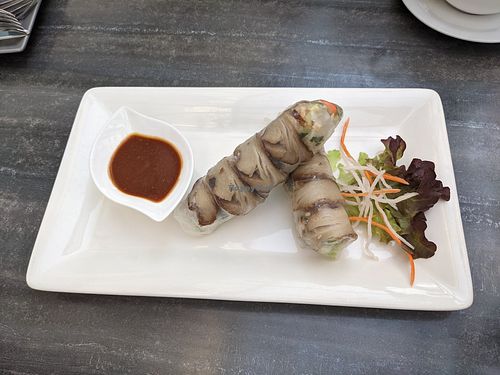 Seitan summer rolls at Vevi in Vienna