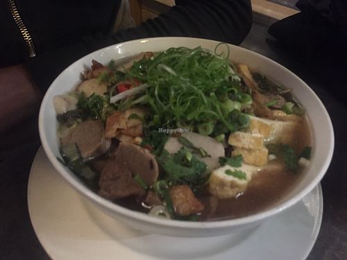 A noodle soup bowl at Vevi in Vienna