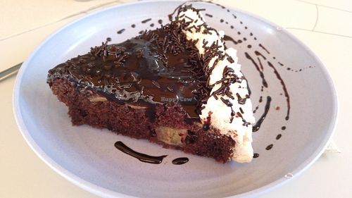 Tarta de chocolate y plátano. at Sweet Marine in Valencia