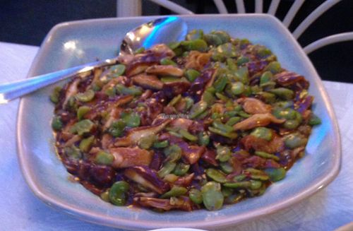 Lima beans with shiitake mushrooms at The Vegetable Garden in Silver Spring