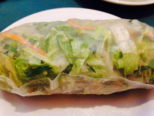 Moo shu cilantro roll with fake beef at The Vegetable Garden in Silver Spring