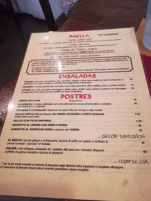 Menù 3 at Sangria in Pavia