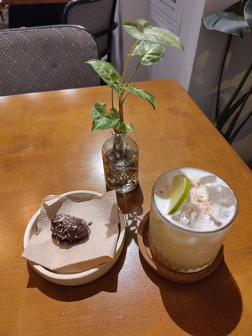 Dessert and drink at VeZa in Belgrade