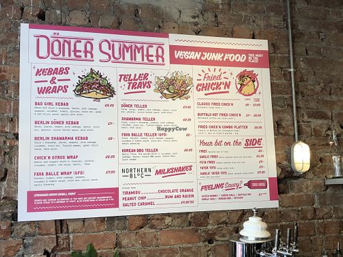 Menu by restaurant entrance  at Döner Summer in Leeds