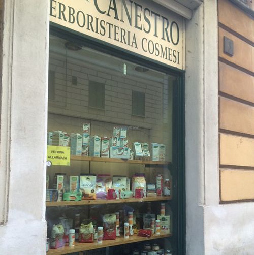selection of cosmetics  at Canestro Prodotti Biologici - Luca della Robbia in Rome