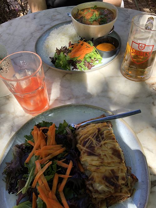 Curry and Moussaka  at Nazari in Budens