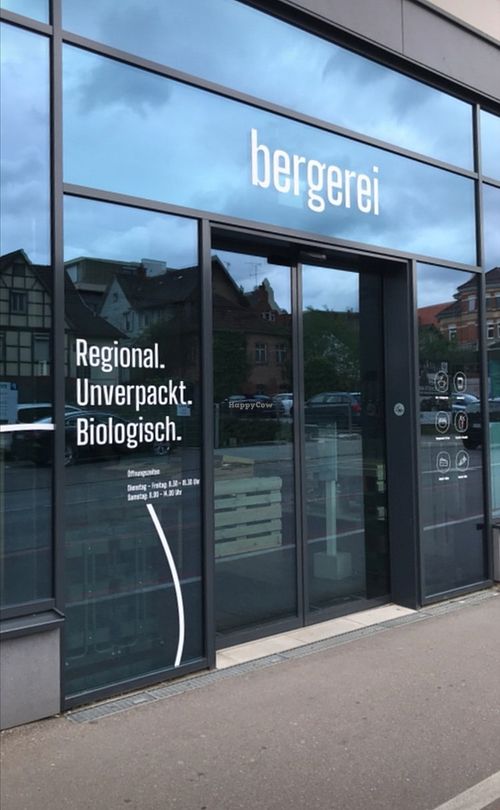 Entrance to shop and café at Bergerei in Schorndorf