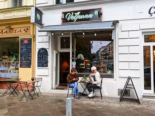 Outside of Veganaa at Veganaa in Berlin