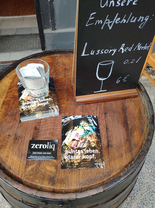 Flyers and stickers at Zeroliq in Berlin