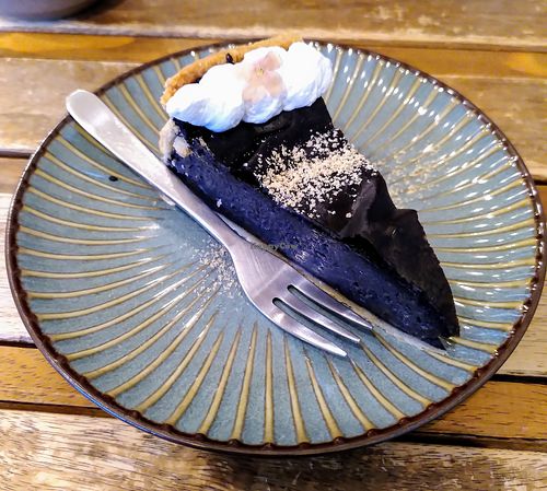 Black Sesame Flan at Mori Cafe in Paris