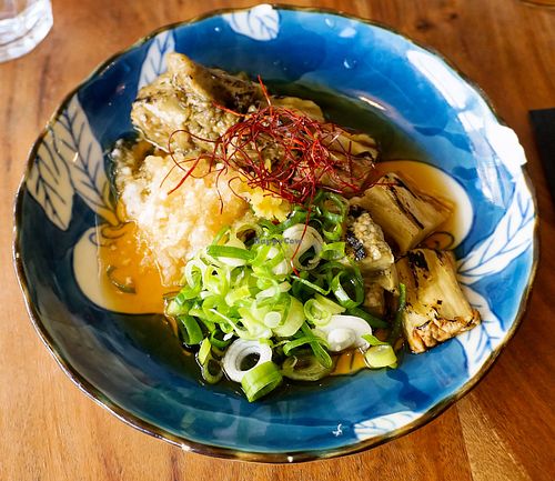 Aubergine au ponzu at Mori Cafe in Paris