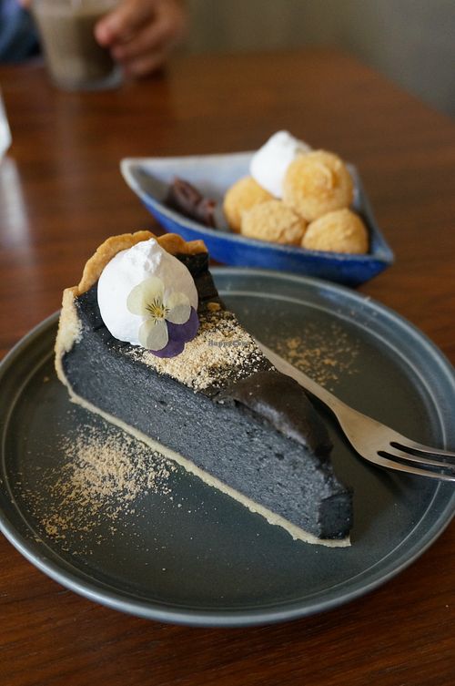 Black Sesame Flan at Mori Cafe in Paris