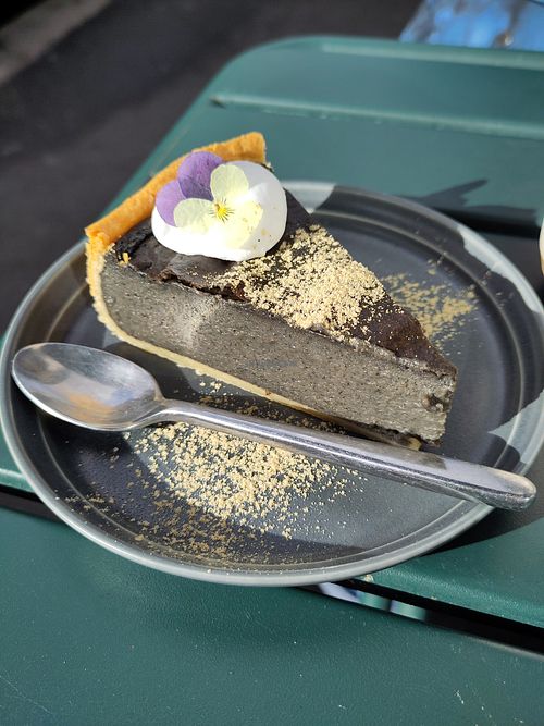 Black sesame flan at Mori Cafe in Paris