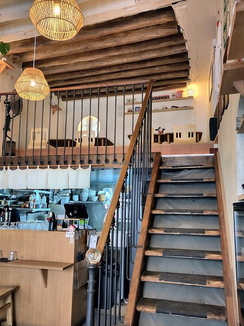 Eat-in space / Tatami upstairs at Mori Cafe in Paris