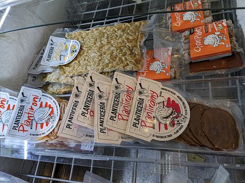 Deli case packaged meats at Planticeria in Panama City