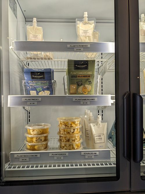 Deli case packaged meats, sauces, entrees to go at Planticeria in Panama City