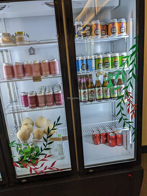 Deli case desserts and drinks at Planticeria in Panama City