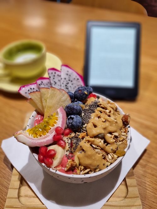 Strawberry dream bowl at Yellow Lane Cafe in Bangkok