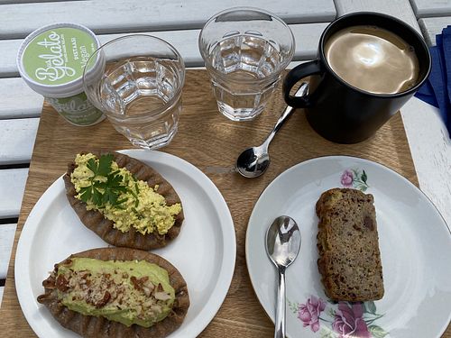Vegan carelian pies! at Humlebee-kahvila in Kerava