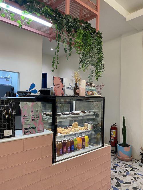 Counter with desserts  at Kindred Cafe in Davao City