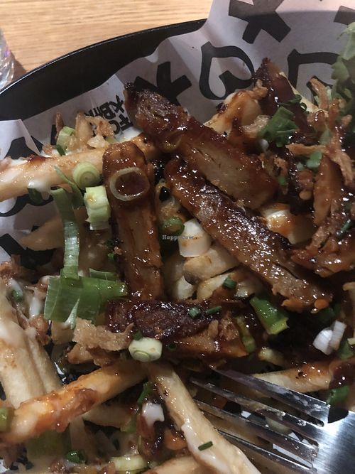 Vegan ribs and fries  at Vegan Junk Food Bar - El Born in Barcelona