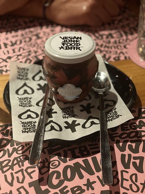 Pink Tiramisu  at Vegan Junk Food Bar - El Born in Barcelona