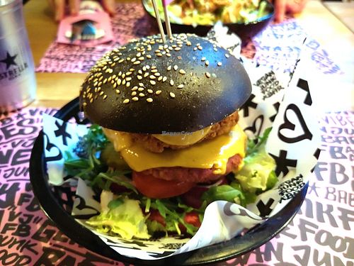 Double burger at Vegan Junk Food Bar - El Born in Barcelona
