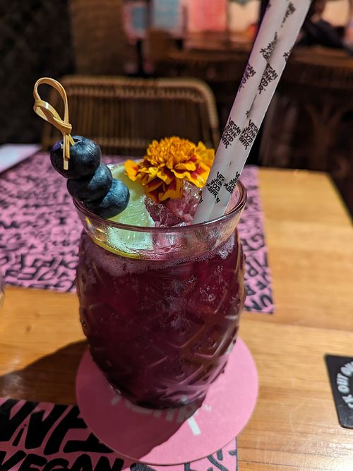 Galaxy Lemonade mocktail at Vegan Junk Food Bar - El Born in Barcelona