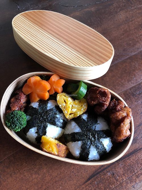 Pretty vegan bento at BentoYa Cooking in Komae