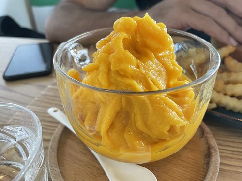 Mango smoothie  at V.W Vegan Cafe in New Territories